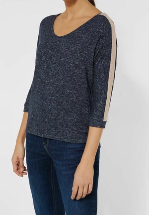 Stickad tröja - mottled dark blue
