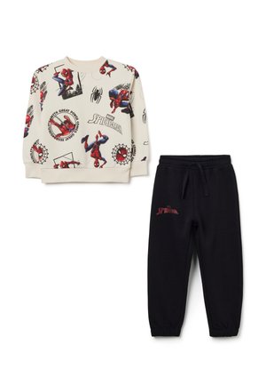 SET WITH SPIDERMAN  - Tracksuit - black white