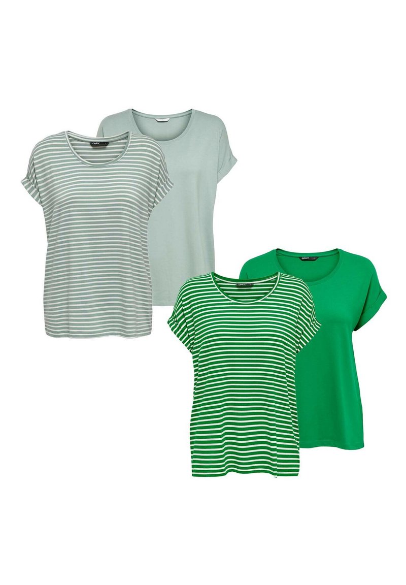 ONLY MOSTER 4 PACK - T-shirt basic - jadeite jolly green