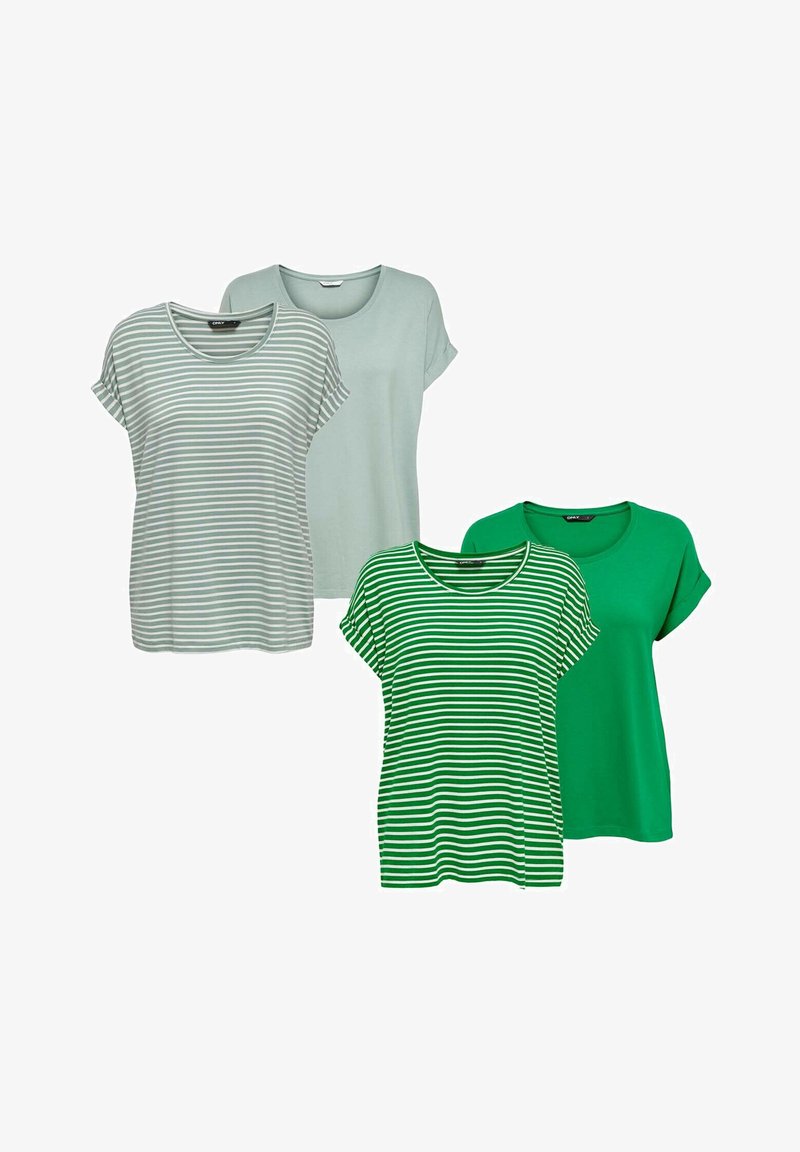 ONLY MOSTER 4 PACK - T-shirt basic - jadeite jolly green