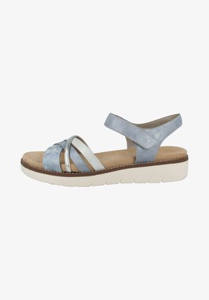 Wedge sandals - heaven argento blue ice
