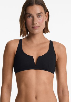 PIQUE HALTERNECK  - Bikiniyläosa - black