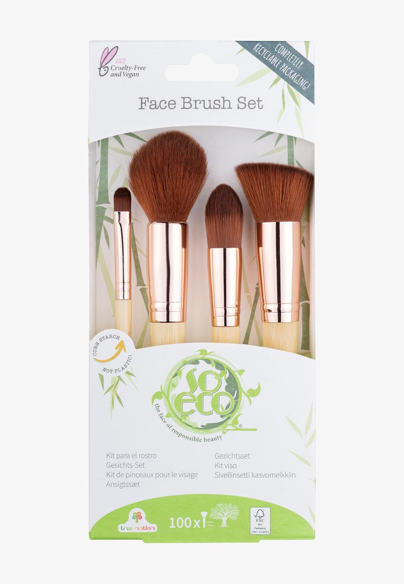 So Eco - SO ECO FACE MAKEUP BRUSH SET - Makeup pensel - beige & gold, Forstørre
