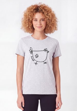 watapparel, LE POULET - DAS HUHN - T-Shirt print - cool heather grey