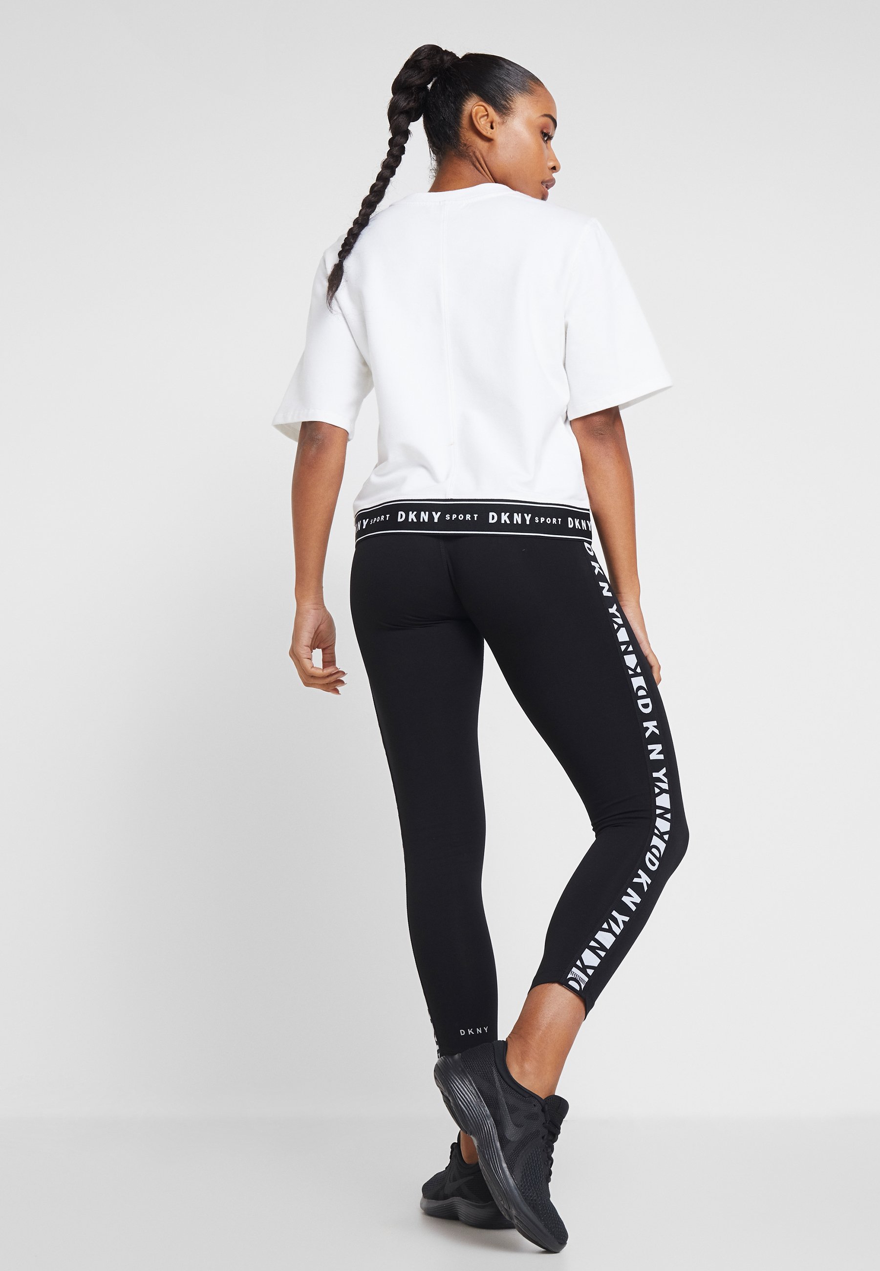 DKNY TWO TONE LOGO HIGH WAIST LEGGING 