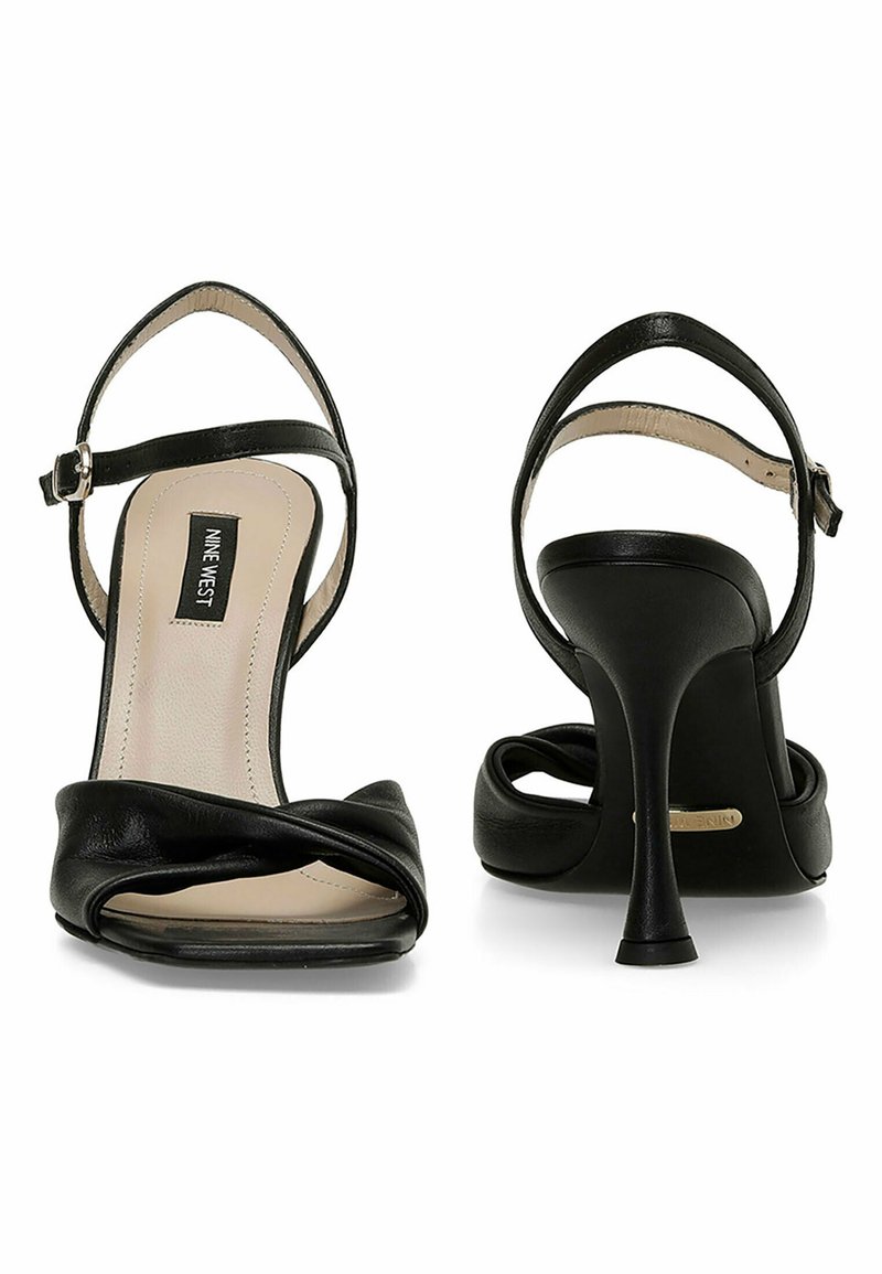 Nine West Disko Square Toe Stiletto Sandals in Natural
