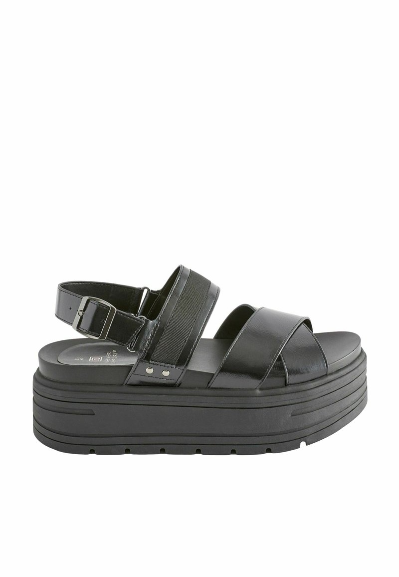 Next CHUNKY REGULAR WIDE FIT - Pleištapadžiai sandalai - black