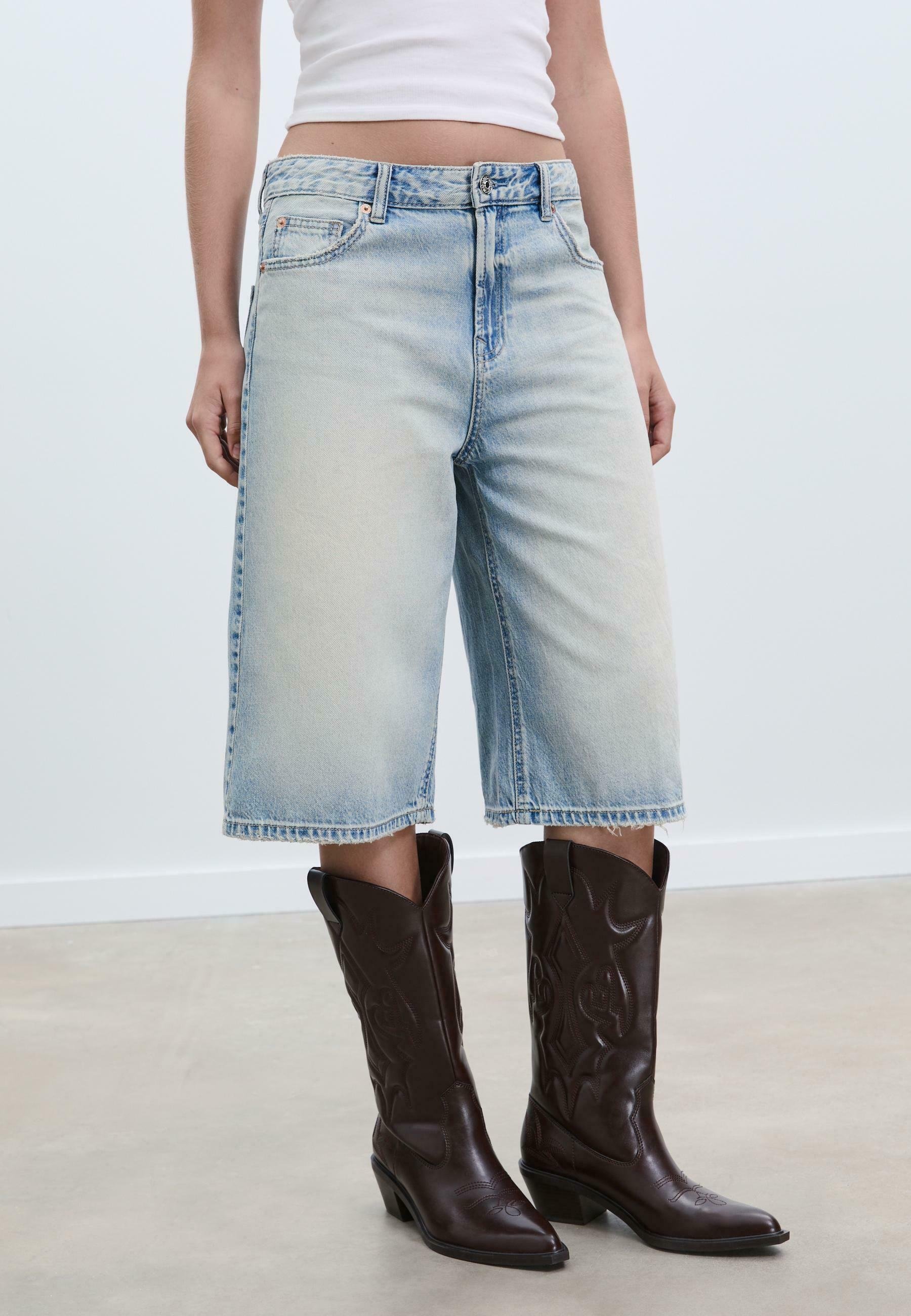 Bermuda Shorts Short En Jean Stradivarius Denim Bermuda Shorts