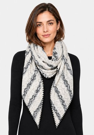 Faera, LEICHTER DREIECKSSCHAL ZICKZACKMUSTER ZIERKANTE MODISCH - Halsdoek - schwarz