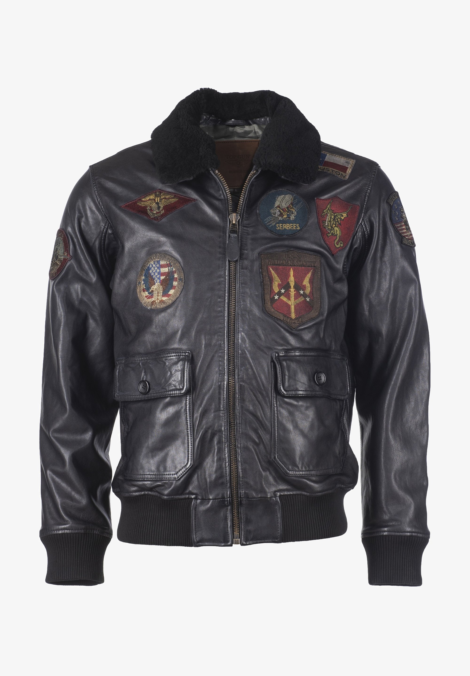 TOP GUN Lederjacke black/schwarz - Main Image
