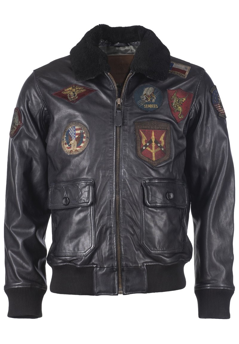 TOP GUN Leather jacket - black