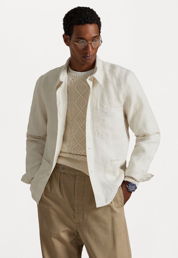 LINEN UTILITY JACKET - Light jacket - antique cream
