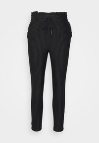 ONLY Petite ONLPOPTRASH CLASSI PINSTRIPE FRILL - Pantalon classique - black
