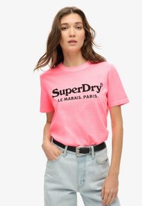 Superdry & Co VENUE - Camiseta estampada - punk pink