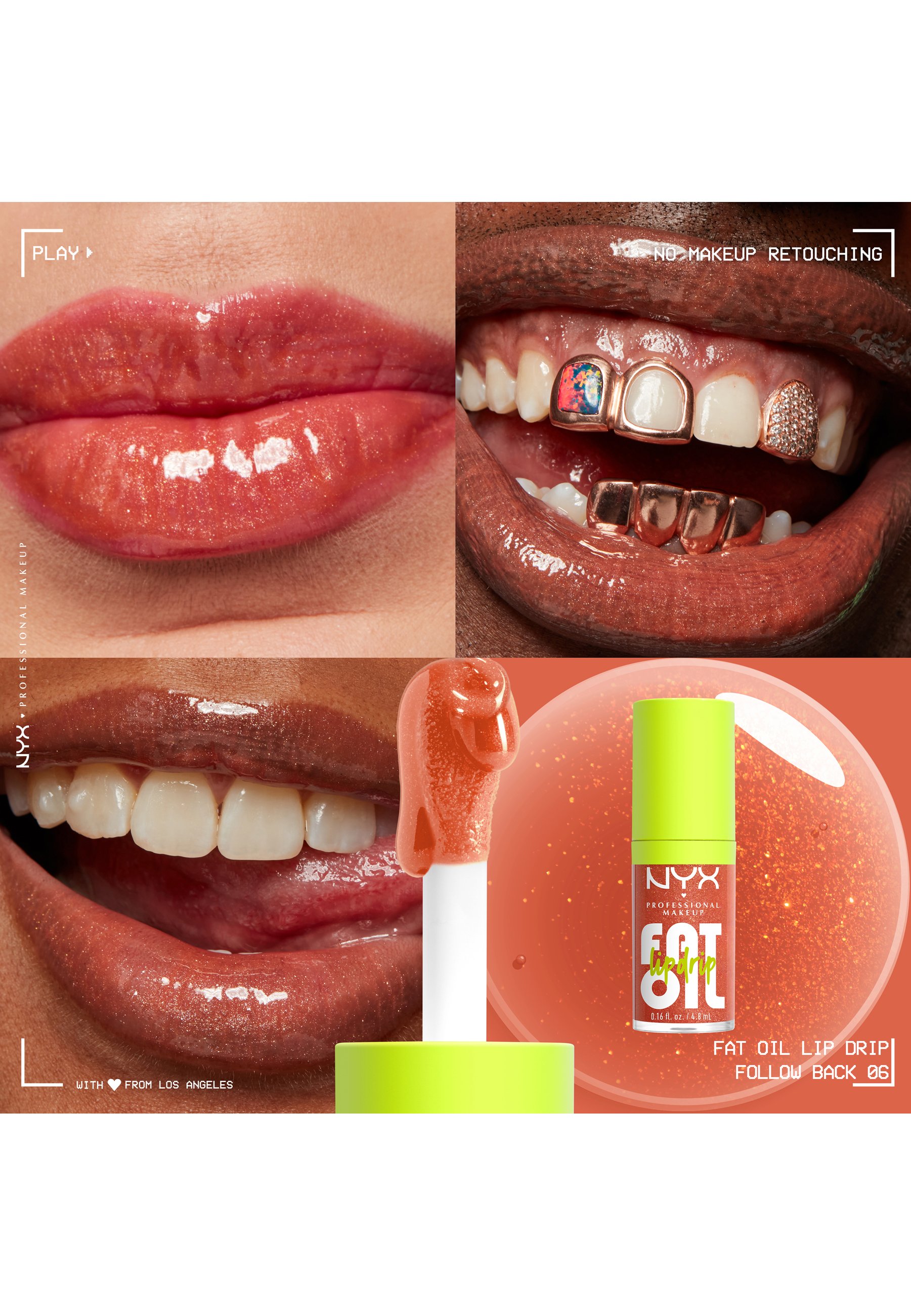 NYX Professional Makeup Fat Oil Lip Drip – Lipgloss „Splash Of Cream“, Mit Nährenden Ölen, Bis Zu 12h Feuchtigkeit, Nicht Klebrig, Mit Dickem Applikator