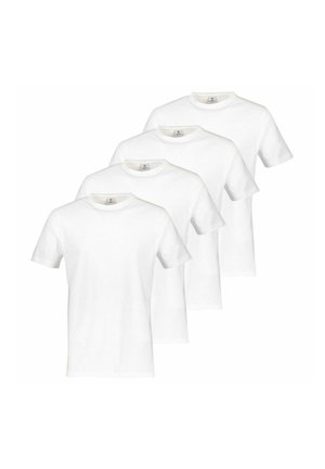 MIT RUNDHALS AUSSCHNITT O-NECK KURZARM  4ER PACK - T-Shirt basic - weiß