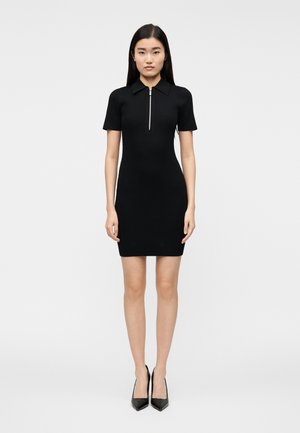 ZIP UP POLO  - Jurk - black