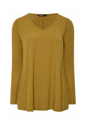 Yours Clothing, PLUS SIZE CASUAL TOPS - T-shirt à manches longues - yellow