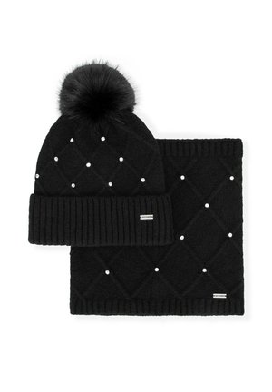 WINTER SET WITH CRYSTAL EMBELLISHMENTS - Snood - black