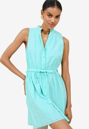 REGULAR FIT - BRODERIE SLEEVLESS - Day dress - blue