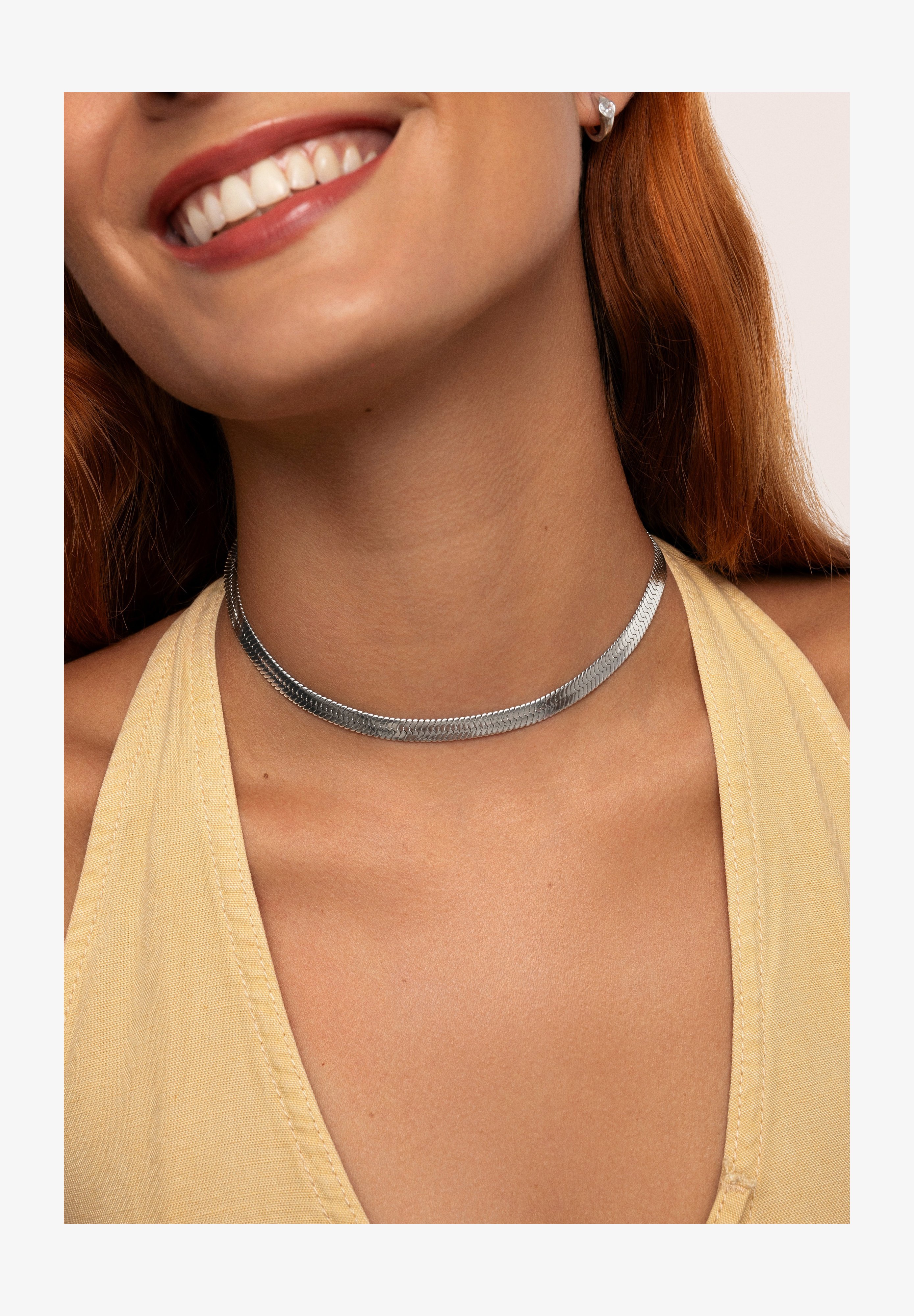 Collana Donna Spiga SINGULARU Big Lisse - Acciaio Placcato Oro 18kt - 35+5 Cm
