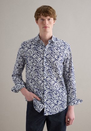WITH REGULAR FIT AND FLORAL PATTERN - Camisa - white/blue