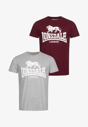 NORMALE PASSFORM TWO PACK KELSO - Tricou cu imprimeu - marl grey oxblood