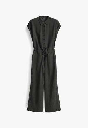 OPUS, MID RISE CROPPED WIDE FIT PRINT - Jumpsuit - olive leaf
