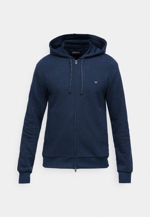 HOODED FULL ZIP SWEATSHIRT - Pyžamový top - blue