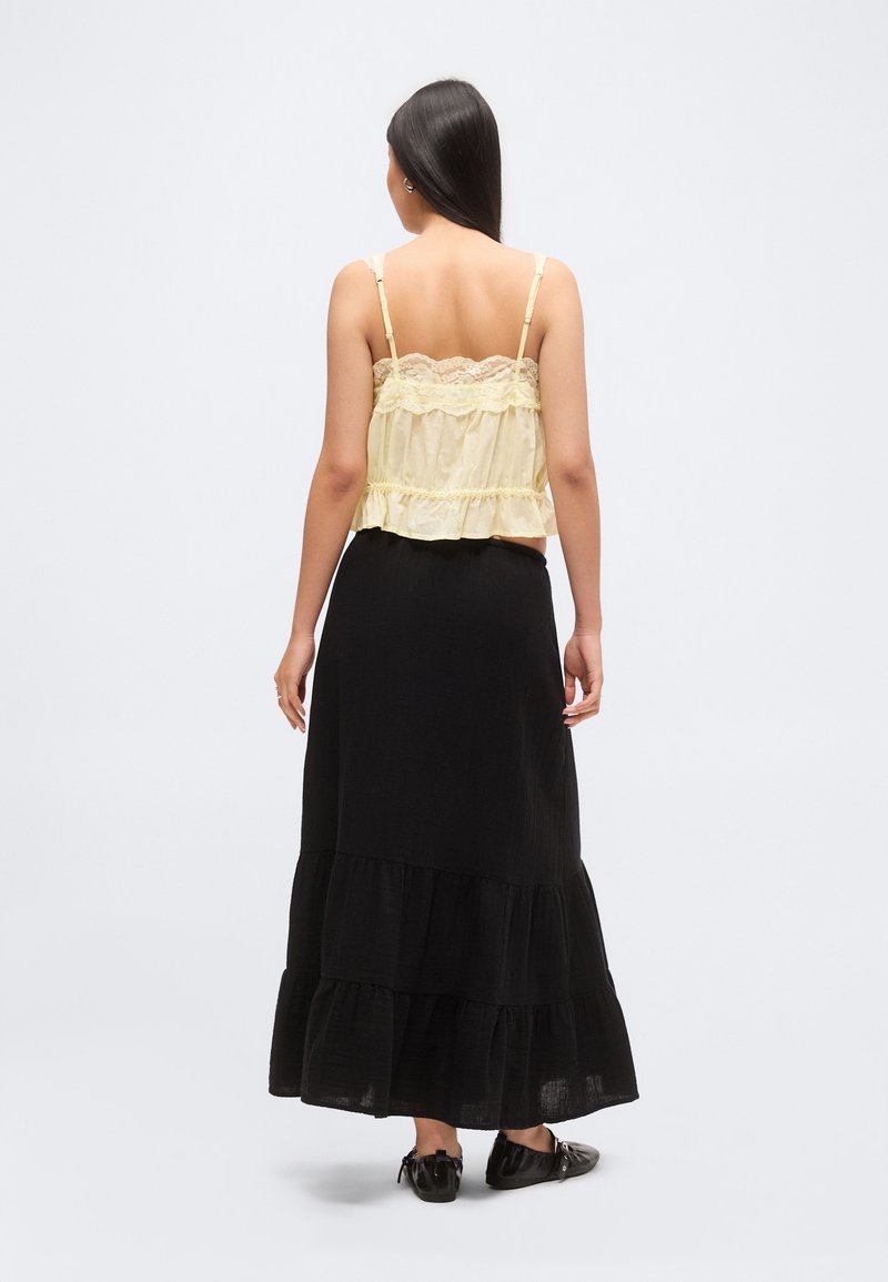 Abercrombie & Fitch SQUARE NECK BUTTON THROUGH CAMI - Top - yellow