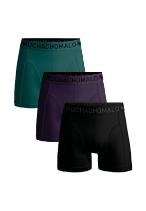 3-PACK SOLID - Boxerbriefs - black purple green