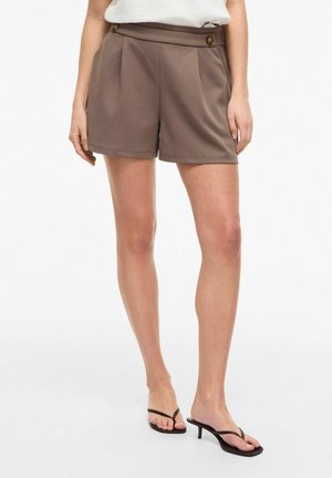 VILA SHORTS VICLARA HIGH WAIST - Pantaloni scurți - brown