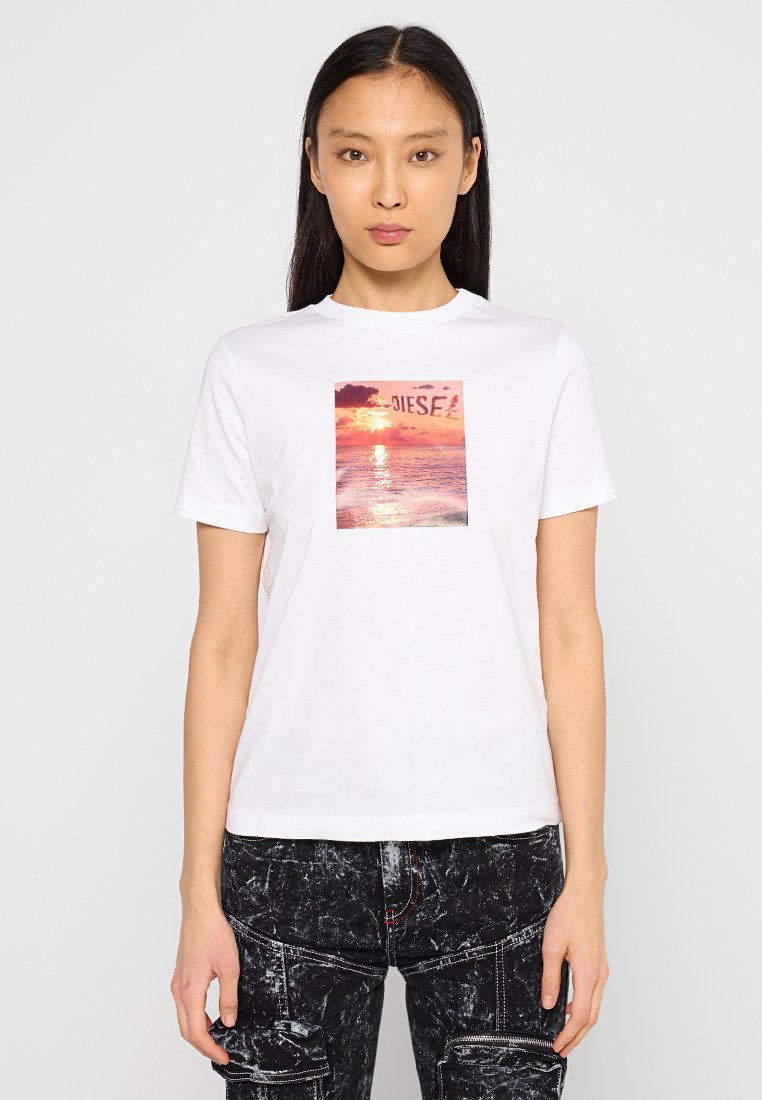 Diesel T-shirt print wit Diesel T-shirt print wit