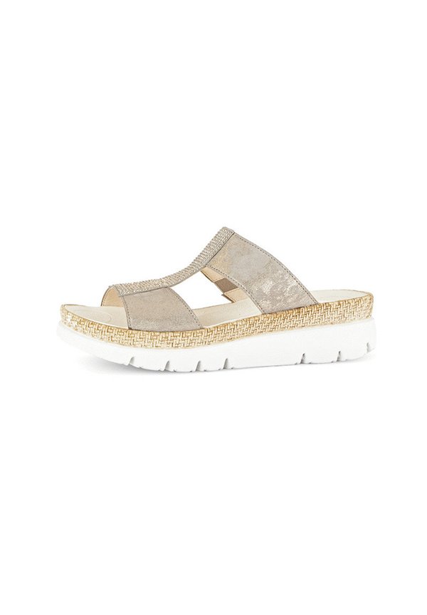 Pantolette flach - beige