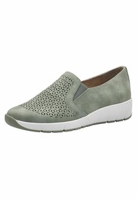 CD SLIDE ALIDAS SLIPPER SAGE JACQUARD AND CALFSKIN