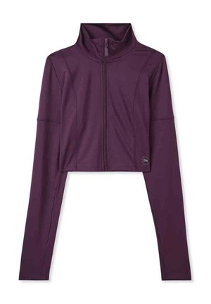 Terranova CROP - Felpa con zip - viola scuro