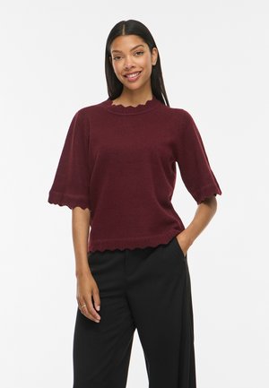 VILA, VINIKOLINA O-NECK 2/4 KNIT TOP - NOOS - T-shirt basic - port royale