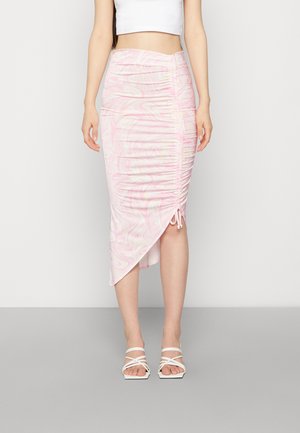 DRAWSTRING PRINT SKIRT - Saia lápis - pink/yellow