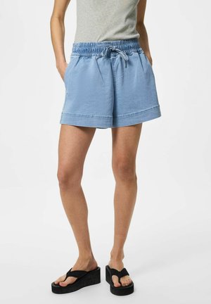 Pieces JEANSSHORTS PCBILLO HW PULL-UP - Jeansshorts - light blue denim