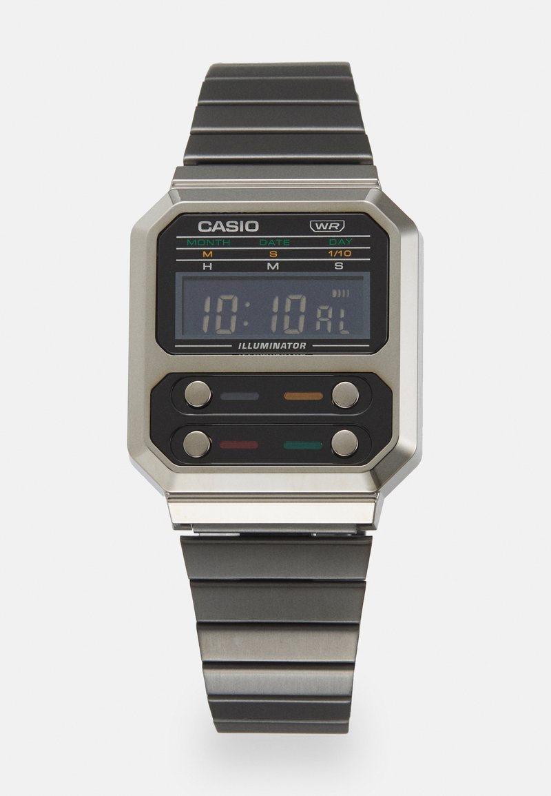 Casio F100 REVIVAL UNISEX - Digital watch - grey chrome/black - Zalando.de