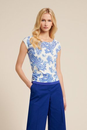 CASELLE - Print T-shirt - var azzurra