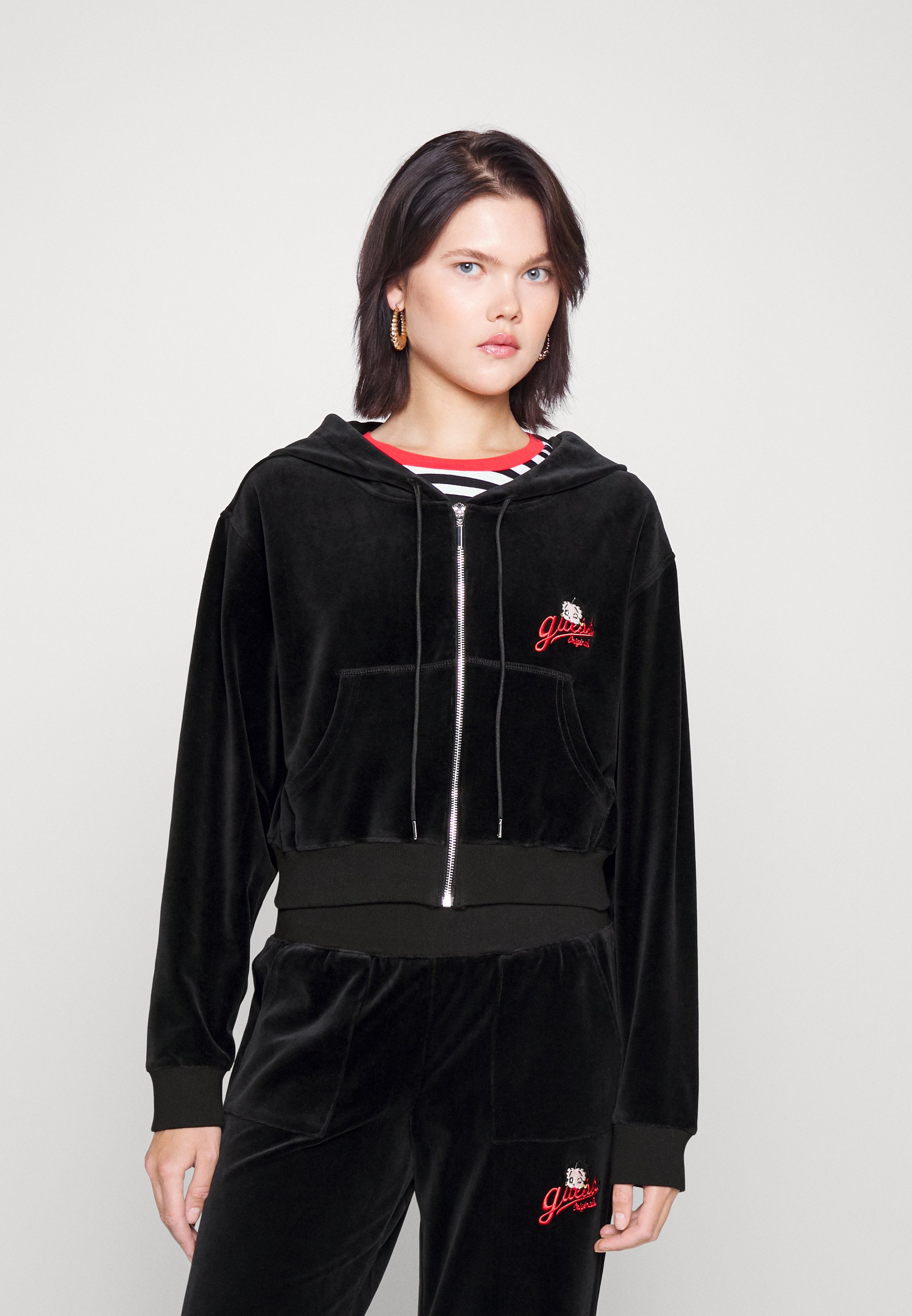 Guess Originals GO BETTY BOOP - Zip-up sweatshirt - jet black/black -  Zalando.de