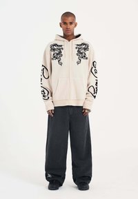 Ed Hardy DRAGON ZIP THRU - Chaqueta de punto - beige
