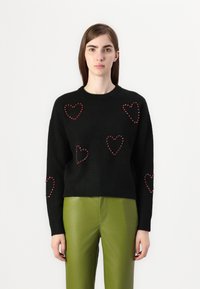 ONLY ONLDAISY O NECK BLING  - Pulover - black/red