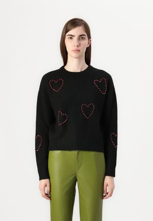 ONLDAISY O NECK BLING  - Pulover - black/red