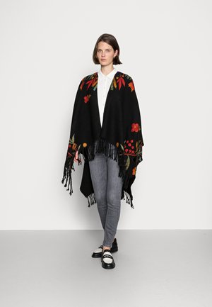 PONCHO FLOR LONDRES - Mantella - black