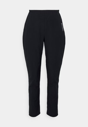 Zwarte outdoorbroeken met een tapered fit, gemaakt van lichtgewicht, glad materiaal, met een zijvak en een subtiele logodetail.