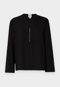 HEAVY GEORGETTE ZIP - Blus - black