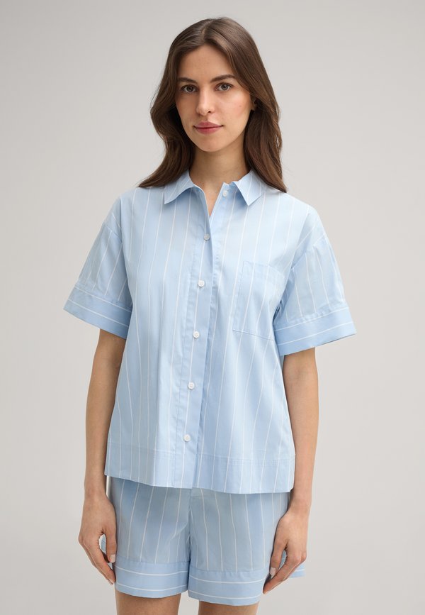 BEATRICE - Hemdbluse - hellblau weiß