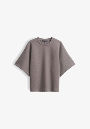 someday., OVERSIZED MELANGE TEXTURE - Basic T-shirt - taupewood melange light